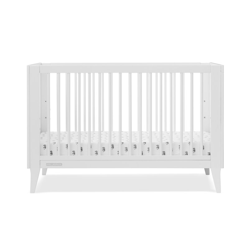 Bianca White Mid-Century Modern 4-in-1 Convertible Crib