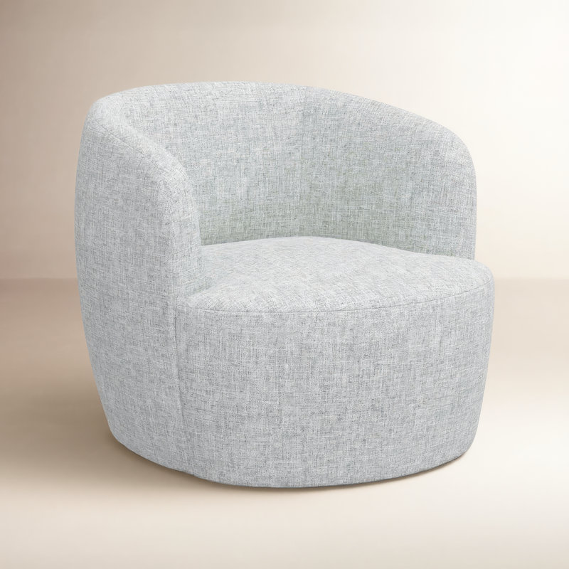 Mina Swivel Barrel Chair, Luxe Emerald Velvet