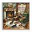 Chiens autour de la cheminée de Noël, estampe numérique, conception par LSR Design Studio-793719432-793719428