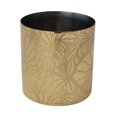 Contenant / tasse en acier inoxydable de 16 onces avec fleurs gravées, finition antique