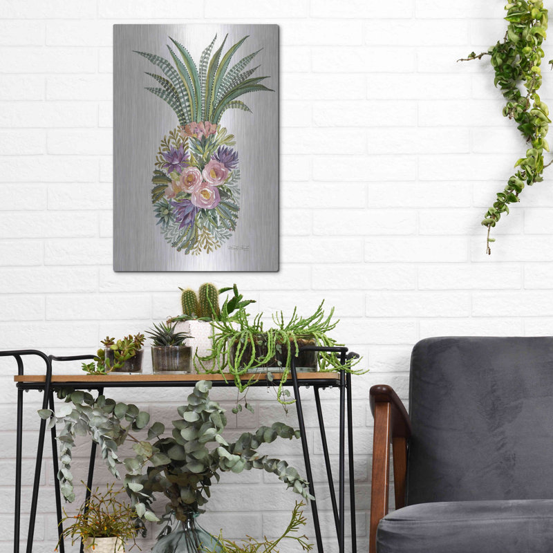 «Succulent Pineapple» par Cindy Jacobs, art mural en métal, H 16 po x l 12 po