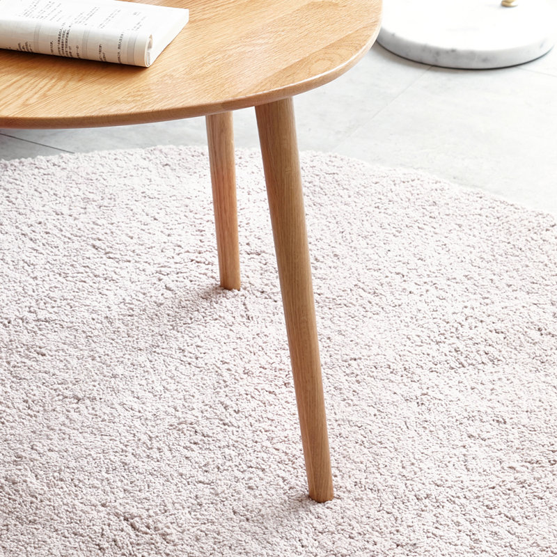 33.46"W Solid Oak Mid-Century Modern Coffee Nesting Table, Oak
