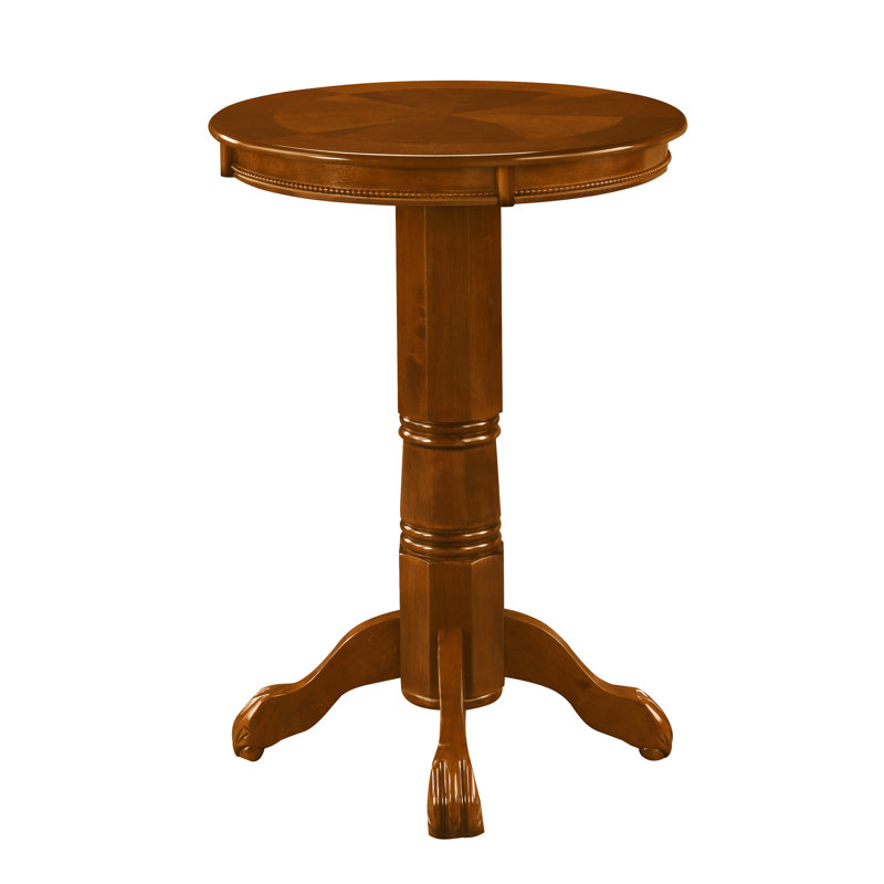 Adelaida 30.25" L Round Solid Wood Table, Light Natural Cherry