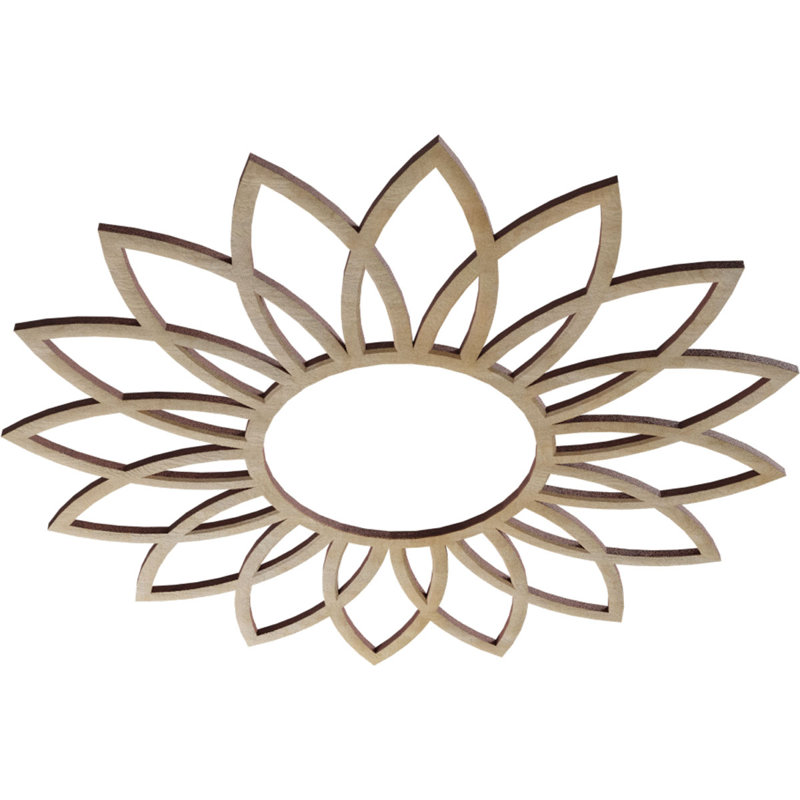Médaillon de plafond 18 "x 18" x P 6 1/4 "x P 1/4" Daisy, H 18 po x l 18 po x P 0,25 po, Bouleau