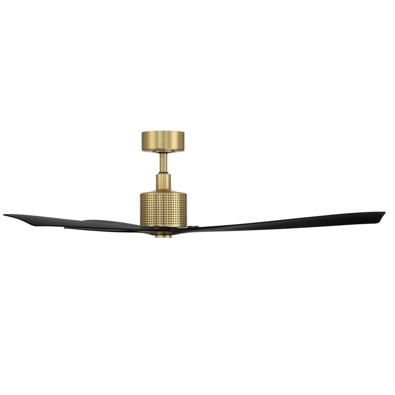 Spinster 60'' Smart Ceiling Fan with LED Light and Bluetooth Remote Control Included, Matte Black/Gold