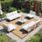 6-Person Metal Outdoor Patio Sectional with Table-836766428