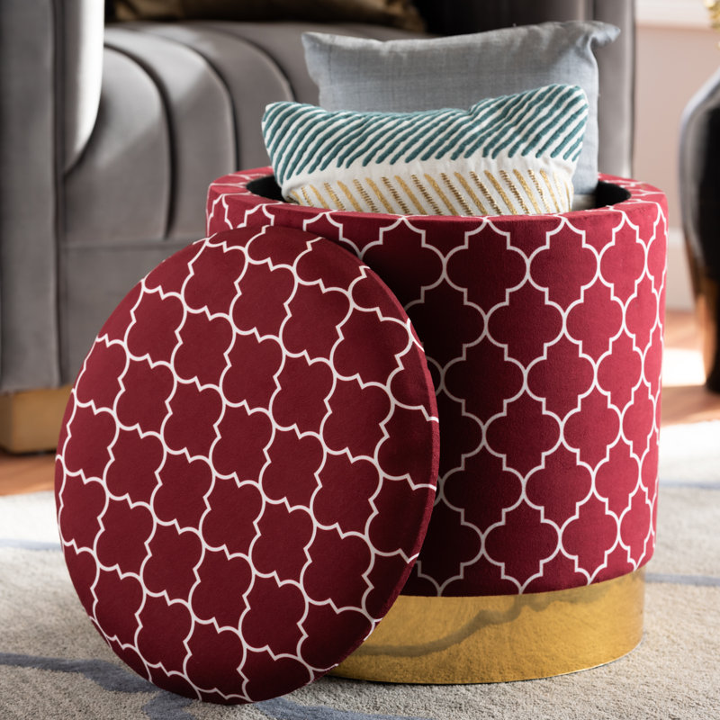 Repose-pieds rangement Leslee, Rouge