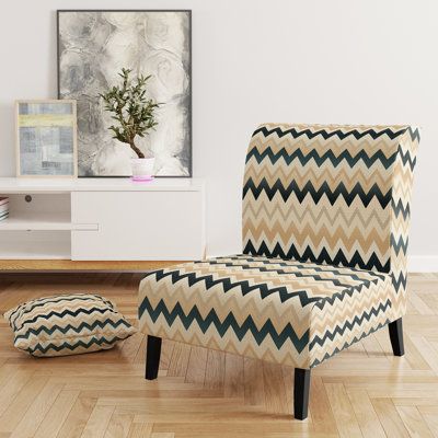 Motif géométrique à chevrons harmonisés - Fauteuil d'appoint et fauteuil rembourrés