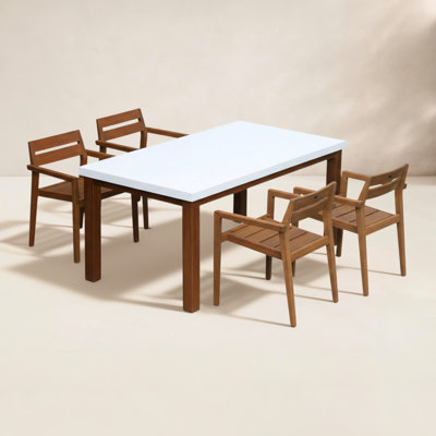 Kinsler 68" Eucalyptus Patio Dining Set