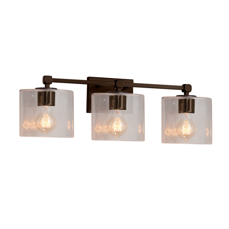 Éclairage pour meuble-lavabo 3 lumières Casson, Bronze foncé, Verre mercuré