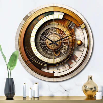 Metal Wall Clock - Calculating The Universe Vintage Spiral Art I