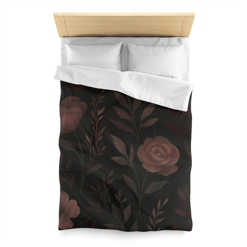Microfiber Duvet Cover Boho Style, Design 67, Twin Duvet Cover, White