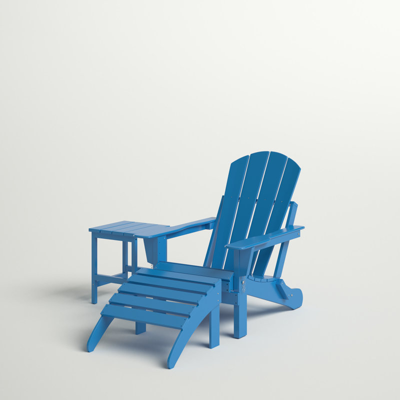 Chaise de patio avec repose-pieds Laguna, Bleu pacifique