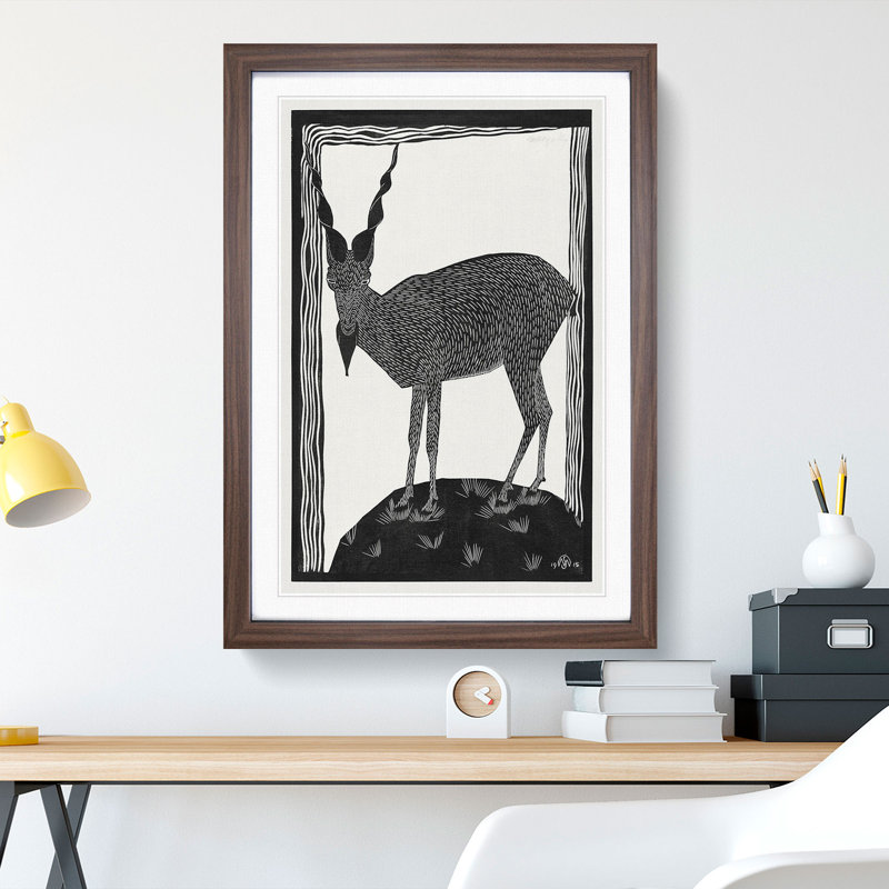 Markhor Goat Vol.1 by Samuel De Mesquita - Picture Frame Painting, Walnut Framed, 65cm H x 48cm W x 2cm D
