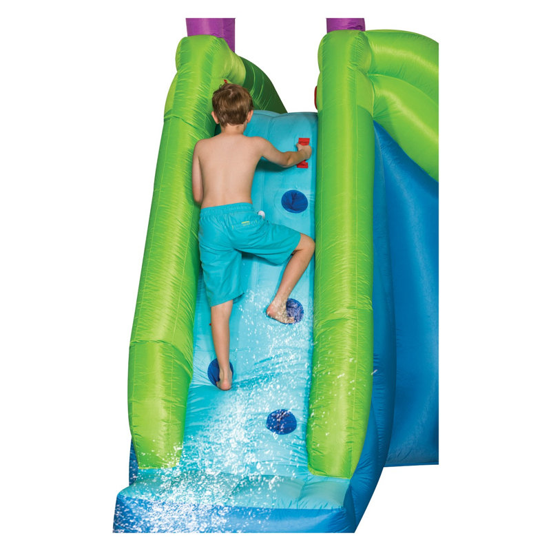 Magic Time Adventure Falls Inflatable Water Park with 2 Slides & Basketball Hoop