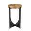 Table d'appoint charmante à plateau supérieur avec base géométrique élégante pour espaces polyvalents