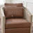  Genuine Leather Oak Wood Cane Swivel Barrel Chair-1126555869
