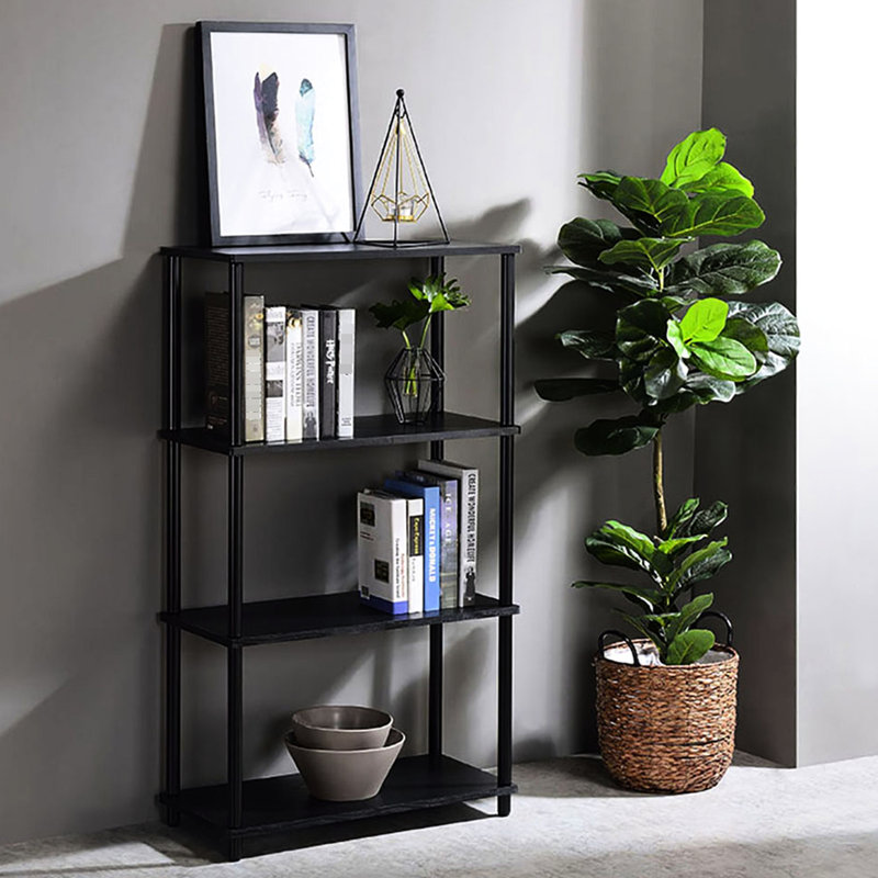 Bibliothèque noire avec 4 tablettes, Black
