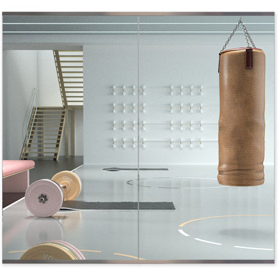 Miroir en aluminium pour salle de sport avec miroir, 48 po x 24 po x 2 pièces, grand miroir complet pour le yoga, miroir sans cadre en verre pour fixation murale, miroir mural pour la salle de sport, garage, chambre à coucher, salle de bain