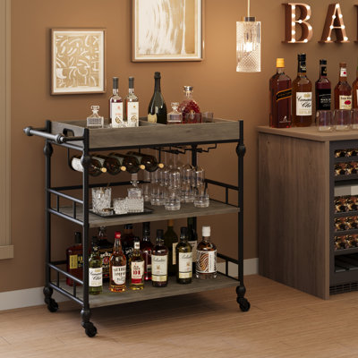 Wood Bar Cart