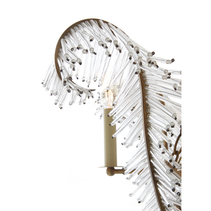 Calais 6 - Light Chandelier, Burnished Silver Leaf