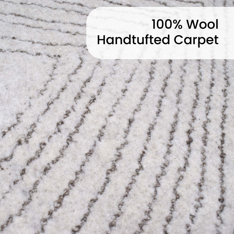 (5' x 8' ft) Hand Tufted Wool Carpet with Latex Back, Anti-Skid Carpet, Rectangle 0'5" x 0'8"
