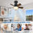 Socket Fan Light with Remote, Small Ceiling Fan with Lights, 1000LM Dimmable Light Bulb Fan with 3000K-6000K Selectable, 4 Speeds Socket Light Fans, E26 Base Screw in Fans for Bedroom, Kitchen, 17.7’’-1080939116-1080939117