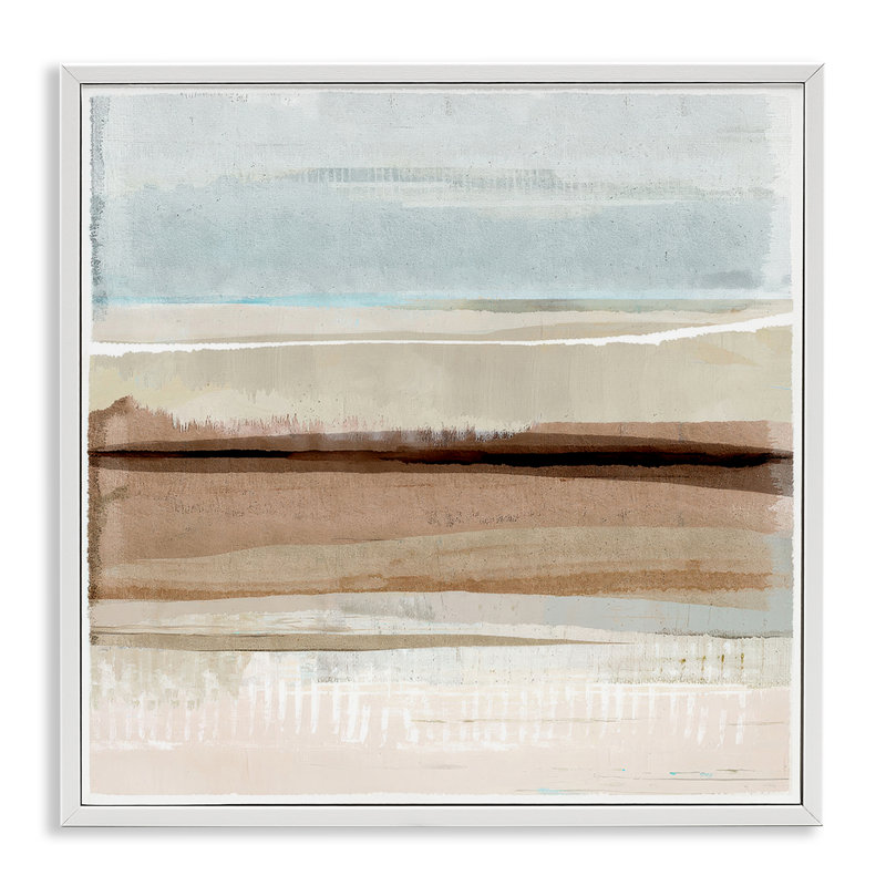 «Winter Sands», estampe numérique par Flora Kouta, Estampe numérique encadrée blanc bord de mer, H 12 po x l 12 po