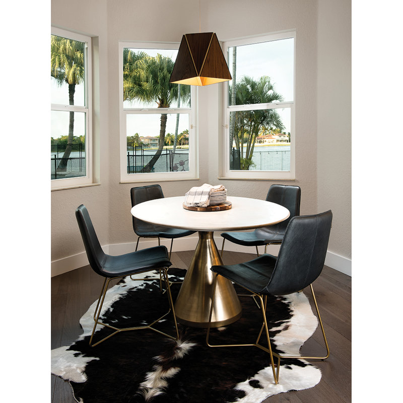 Calx 1 - Light Pendant, 6.38" H x 10" W x 10" D, 3500K, Walnut/Brushed Brass