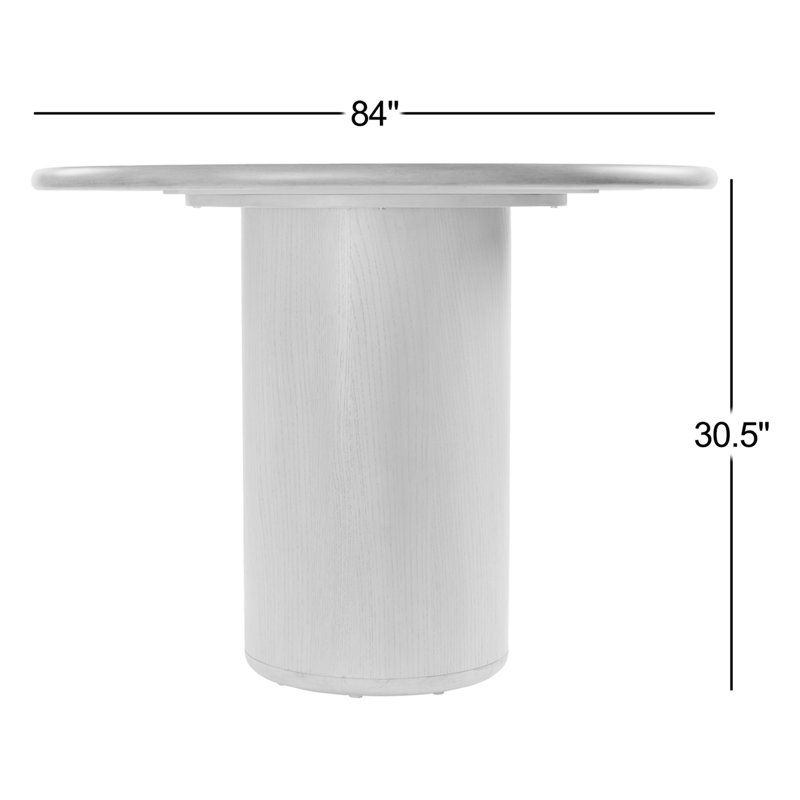 Carter 84 In. W Oval Wood Pedestal Dining Table, Coffee Brown, Coffee Brown