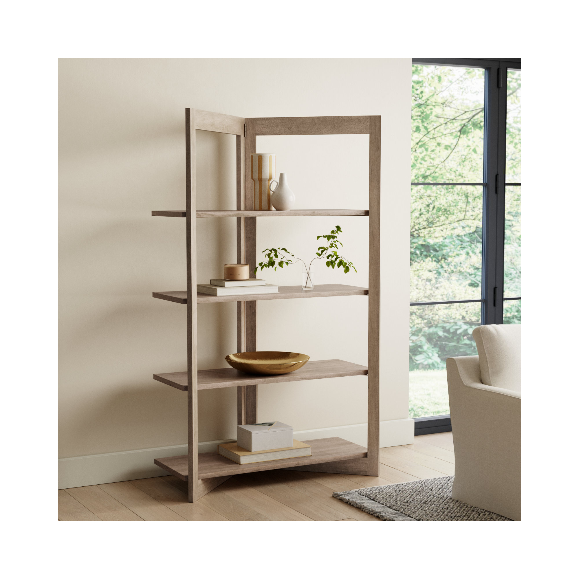 Siya Narrow Corner Bookcase