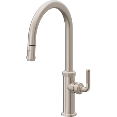 Descanso Kitchen Pull-Down Kitchen Faucet with Button Sprayer - High Arc Spout