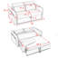 Canapé-lit avec port USB, canapé-lit réglable 3-en-1 avec lit escamotable, 2 coussins lombaires et poche latérale, canapé-lit convertible en velours doux, convient au salon chambre à coucher-1986525164
