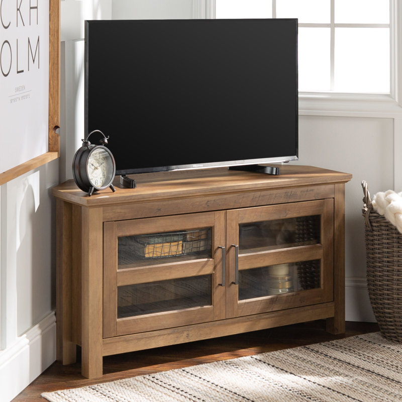 Meuble télé d'angle 44 po pour téléviseur de 50 po ou moins Ralana, Chêne rustique