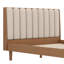 Lit en bois avec tête de lit tapissier en forme de clé de piano et pied central-478422802