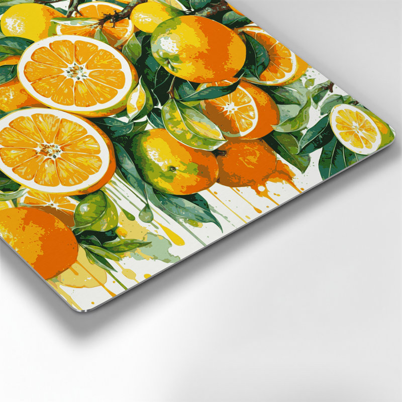 «Fruit Yuzu Brown», art mural en métal, H 32 po x l 32 po