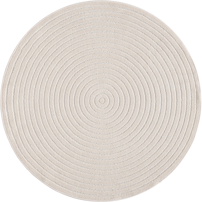 Carlose Geometric Print Area Rug, Cream, Round 160cm