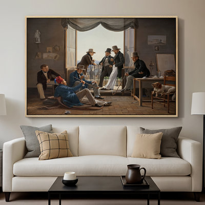 Un groupe d'artistes danois à Rome, 1837 - Constantin Hansen, toile tendue avec châssis