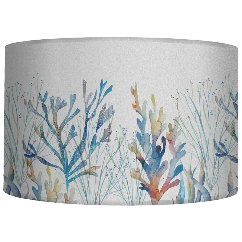 25cm H Cotton Round Lamp Shade ( No Direct Attachment Method ) in Blue