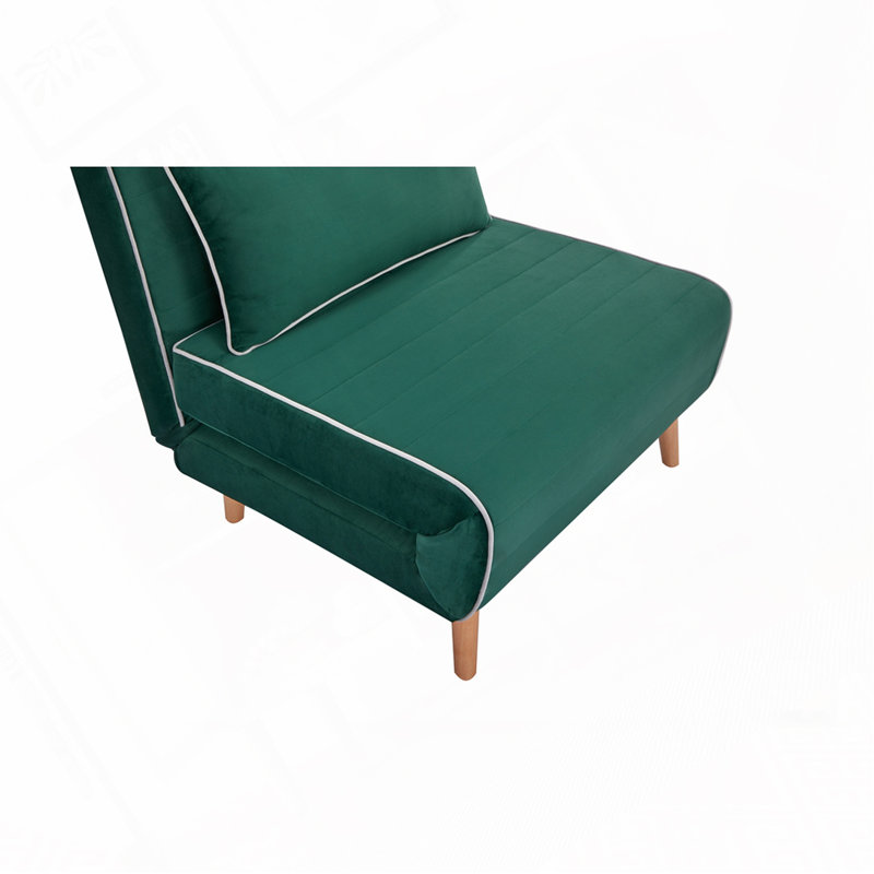 Chaise convertible en velours pliable, Vert