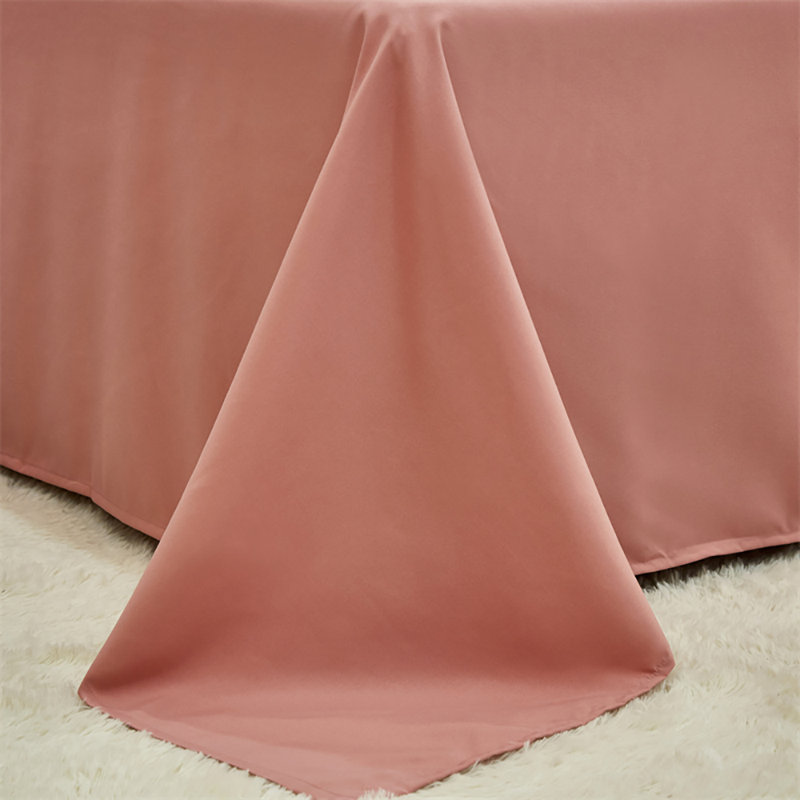Solid Color Sheet Set 4 PCs Bedding Sheet Set 1 Fitted Sheet 1 Flat Sheet 2 Pillowcases, King Sheet Set with 2 Pillowcases