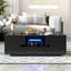 Table basse rectangulaire moderne ultrabrillante, table centrale élégante avec espace de rangement, mobilier d'appoint avec 16 lumières DEL de couleur pour le salon-817251898
