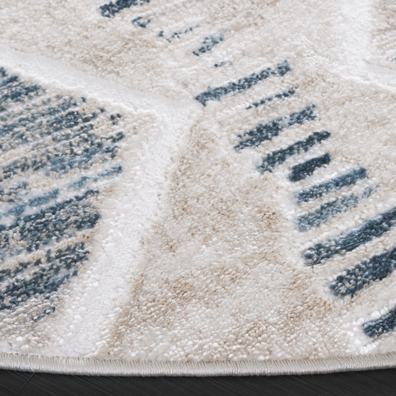 Kingston Performance Geometric Rug, Round 6'7"