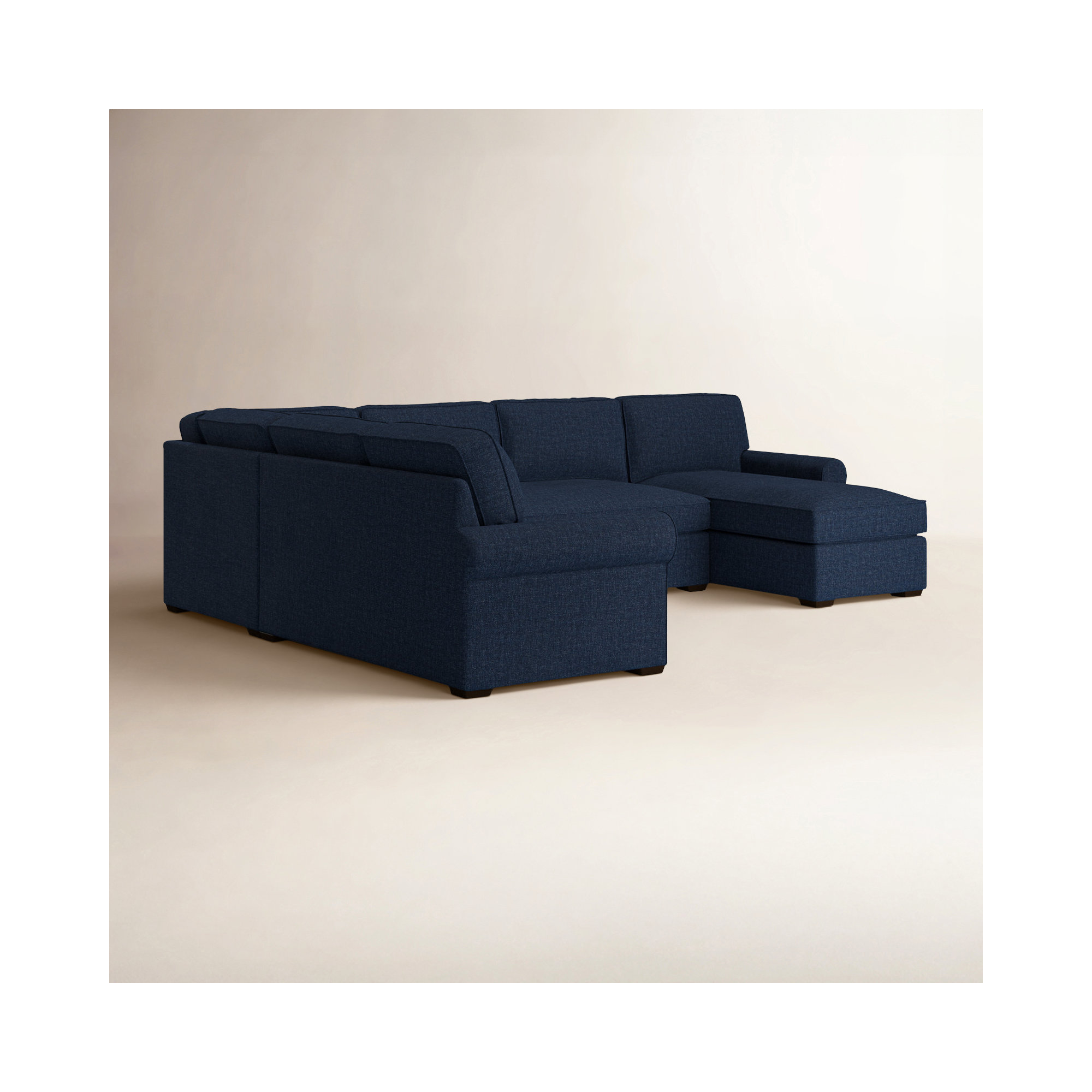 Porter Upholstered U-Sectional, Drusky Moonglow Sustain® Basketweave, Right Hand Facing