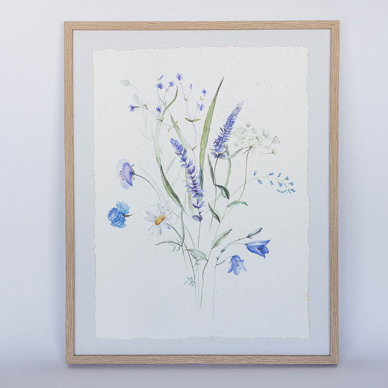Delicate Wild Flowers Canvas Print Framed Artwork