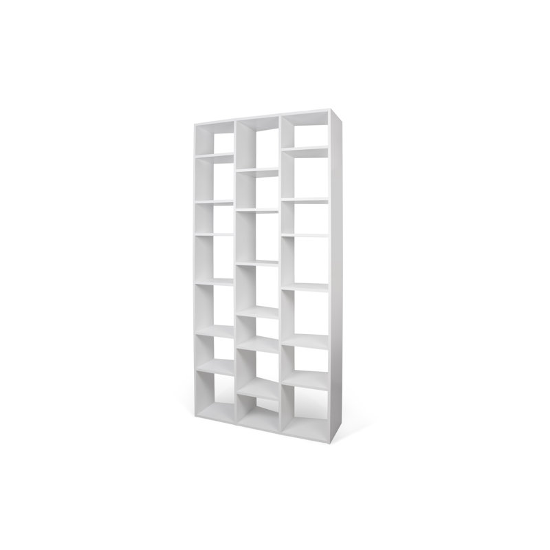 Susitna 224cm H x 110cm W Geometric Bookcase, Pure White