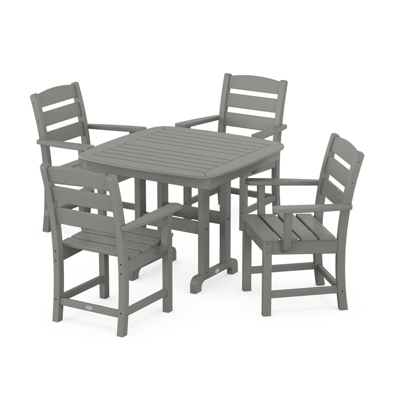 Lakeside 5-Piece Dining Set, Slate Gray
