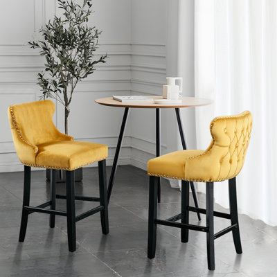 Kaimana Upholstered Counter Stool with Solid Wood Frame
