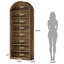 Étagère à livres à 8 niveaux en forme d'arche, bibliothèque haute bicolore avec fond fermé et système anti-basculement, meuble de rangement robuste en bois pour salon, bureau et chambre.