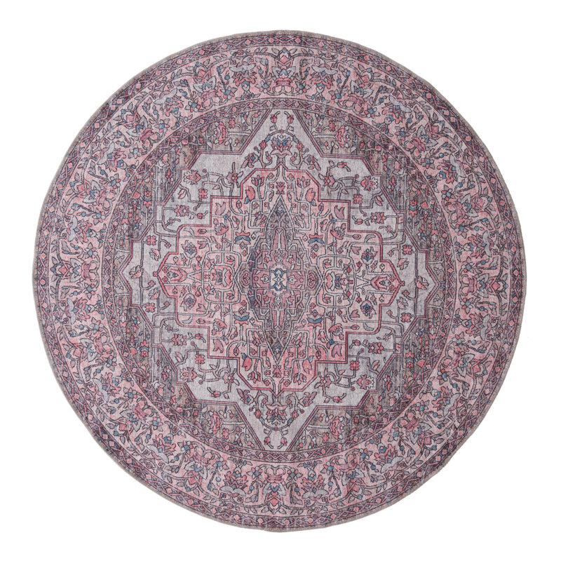 Guyer Chenille Oriental Indoor Rug, Round 7'3"